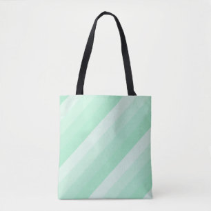 Moderne Trendy Mint Green Striped Design Sjabloon Draagtas