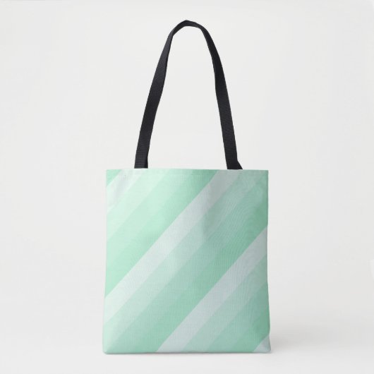 Moderne Trendy Mint Green Striped Design Sjabloon Draagtas (Voorkant)