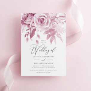 Moderne trendy ontwerper Dusty Pink Rose Wedding Kaart