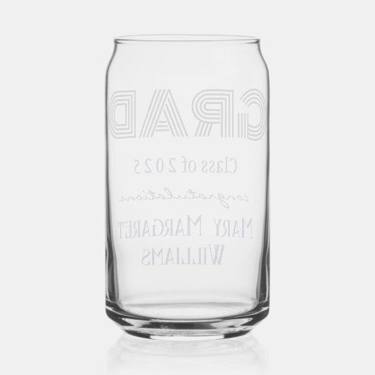 Moderne Trendy Personal Afstuderen 16oz Blikvorm Glas (Achterkant)