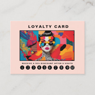 Moderne trendy pop art Loyalty 10 Salon Visitekaartje