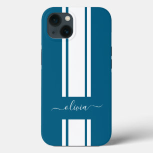 Moderne trendy racing strepen gemerkt iPhone 13 hoesje