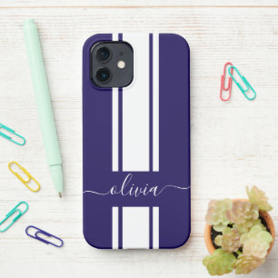 Moderne trendy racing strepen gemerkt  iPhone 12 hoesje