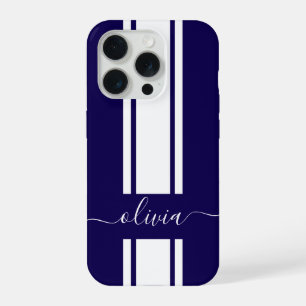 Moderne trendy racing strepen gemerkt iPhone 15 pro hoesje