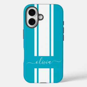 Moderne trendy racingstrepen gemerkt iPhone 16 hoesje