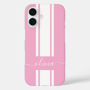 Moderne trendy racingstrepen gemerkt iPhone 16 hoesje