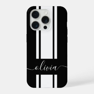 Moderne trendy racingstrepen gemerkt iPhone 15 pro hoesje