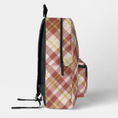 Moderne Trendy Red Check Plaid Monogram Initialen Bedrukte Rugzak (Links)