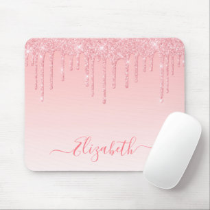 Moderne trendy roze blush glitter stijlvol schrift muismat
