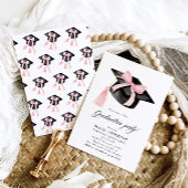 Moderne trendy roze boog afstuderen Cap Afstuderen Kaart