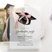 Moderne trendy roze boog afstuderen Cap Afstuderen Vellum Uitnodigingen