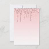 Moderne Trendy Roze Faux Glitter Bruiloft Save The Date (Achterkant)
