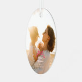 Moderne Trendy Roze Retro Bogen Foto Kerstmis Metalen Ornament (Voorkant links)