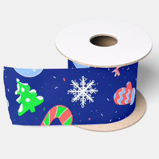 Moderne Trendy Schattige Stijlvolle Blauwe Kerstmi Lint