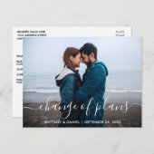 Moderne Trendy Script Change of Plans Photo Briefkaart (Voorkant / Achterkant)