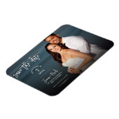 Moderne Trendy Script Photo Save the Date Wedding Magneet (Linkerzijde)