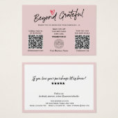 Moderne Trendy Script QR-kaart met cadeaubon Visitekaartje (Voorkant /achterkant)