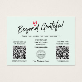 Moderne Trendy Script QR-kaart met cadeaubon Visitekaartje