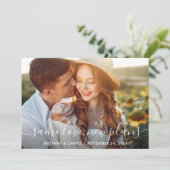 Moderne Trendy Script Same Love New Plans Save The Date (Staand voorkant)