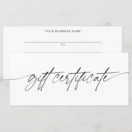 Moderne trendy script zakelijke cadeaubon