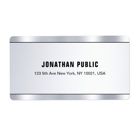 Moderne Trendy Silver Look Verfijnde Verzending Etiket (Voorkant)