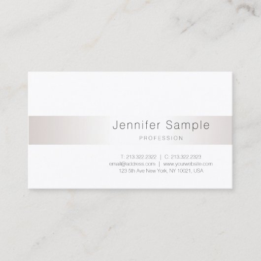 Moderne Trendy Silver-look ziet er eenvoudig uit Visitekaartje (Voorkant)