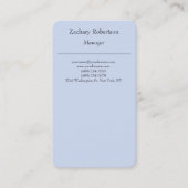 Moderne trendy simpel minimalistisch blauw visitekaartje (Voorkant)