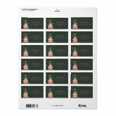 Moderne trendy sneeuw kerstboom etiket (Full Sheet)