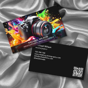 Moderne Trendy Social Media Fotograaf QR Code Visitekaartje
