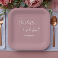 Moderne Trendy Stof Roze Script Bruiloft