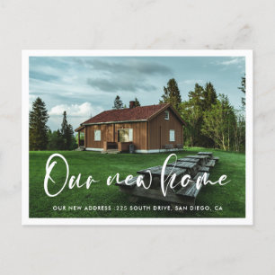 Moderne trendy typografie foto bewegende aankondig briefkaart