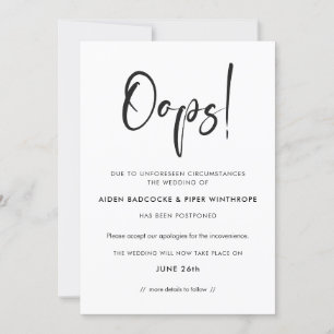 Moderne trendy typografie Oeps trouwupdate Kaart