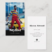 Moderne Trendy Typography Stylist Mode Visitekaartje (Voorkant / Achterkant)