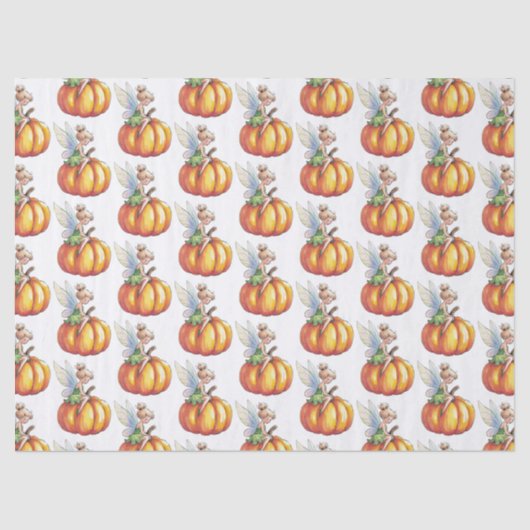 Moderne trendy Waterverf fee en pompoen Tissuepapier (Voorkant)