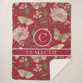 Moderne trendy wilde bloem botanische bloem monogr sherpa deken (Voorkant)