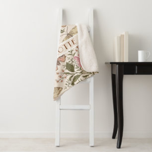 Moderne Trendy Wilde Bloem Botanische Bloemige Mon Sherpa Deken