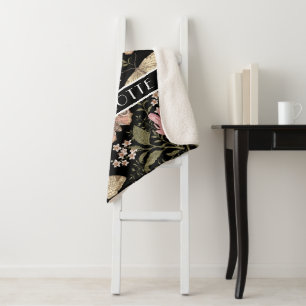 Moderne Trendy Wilde Bloem Botanische Bloemige Mon Sherpa Deken