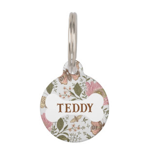 Moderne Trendy Wildflower Botanische Bloemen Monog Huisdierpenning