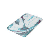 Moderne trendy witte en blauwe marmer badmat (Gekanteld)