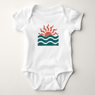 Moderne trendy zomer tropisch strand zonsondergang romper