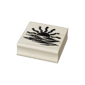 Moderne trendy zomer tropische strand zonsondergan 	rubberstempel (Stempel)