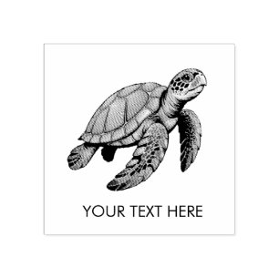 Moderne Trendy Zomer Zee Schildpad Oceaan Nautilus Rubberstempel