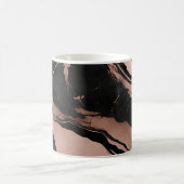 Moderne Trendy Zwarte Roze Gouden Marmer Koffiemok (Center)