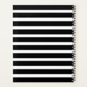 Moderne trendy zwarte strepen professioneel planner (Achterkant)