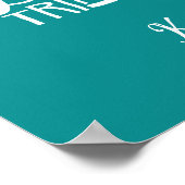 Moderne Triathlon Motivatie Turquoise Wit Typo Poster (Hoek)