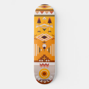 Moderne Tribale Abstracte Gepersonaliseerde Naam Skateboard