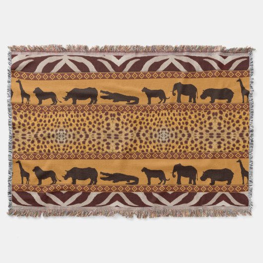Moderne tribale Afrikaanse Cheetah Pattern Dierafd Deken (Voorkant)