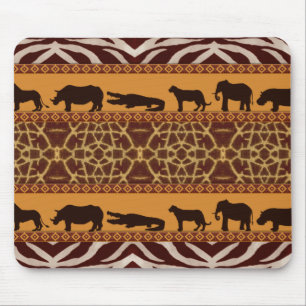 Moderne Tribale Afrikaanse Giraffe Patroon Dierenp Muismat