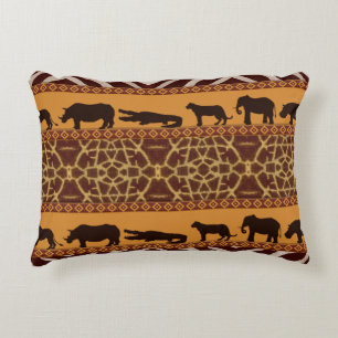 Moderne tribale Afrikaanse Giraffe Pattern Animal  Accent Kussen