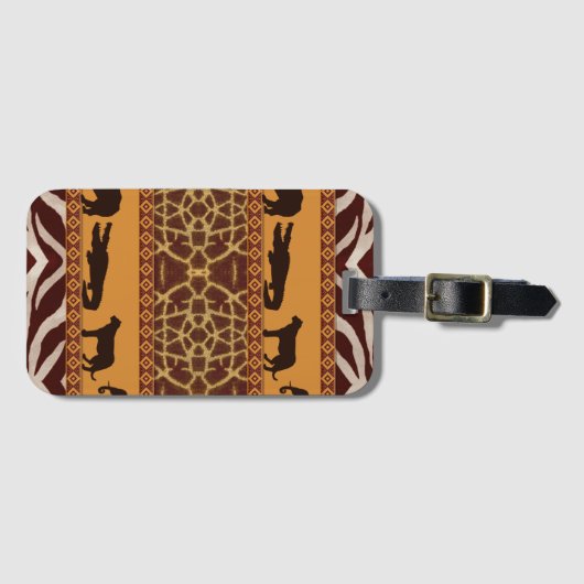 Moderne tribale Afrikaanse Giraffe Pattern Animal Bagagelabel (Voorkant (horizontaal))